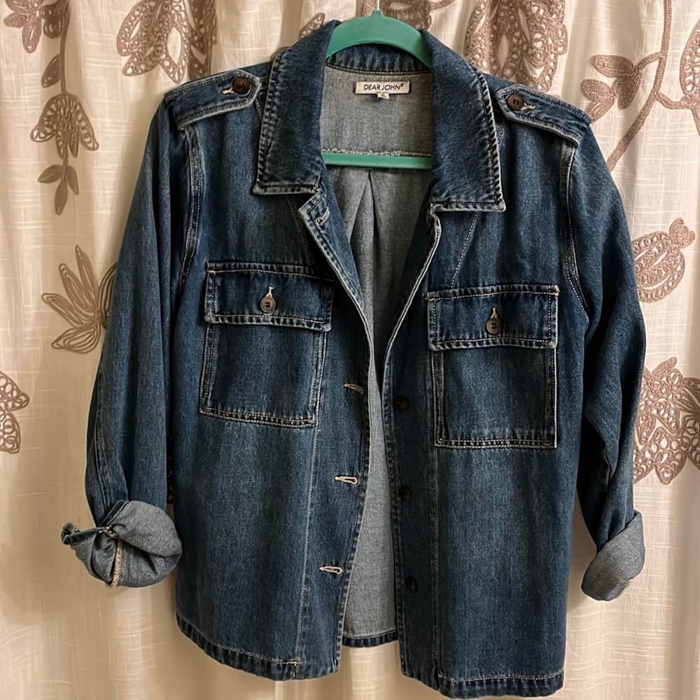 Dear John Anthropologie denim shirt jacket